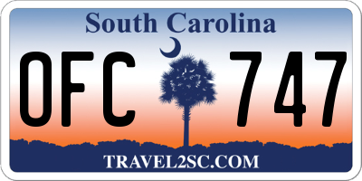 SC license plate OFC747