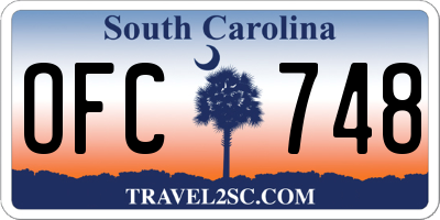 SC license plate OFC748