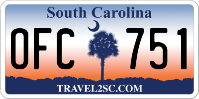 SC license plate OFC751