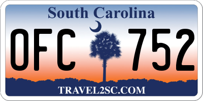 SC license plate OFC752