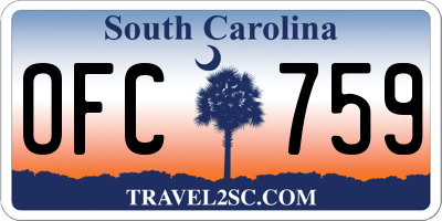 SC license plate OFC759