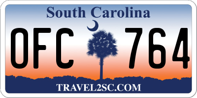 SC license plate OFC764