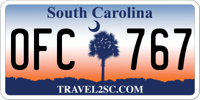 SC license plate OFC767