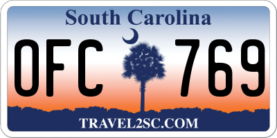 SC license plate OFC769