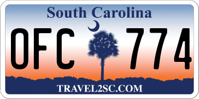 SC license plate OFC774