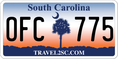 SC license plate OFC775