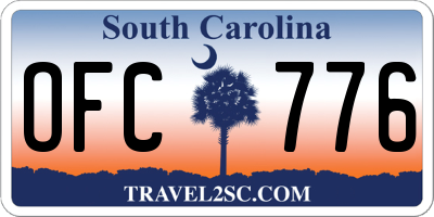 SC license plate OFC776