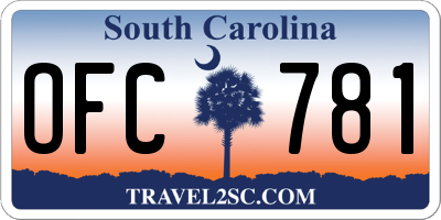 SC license plate OFC781