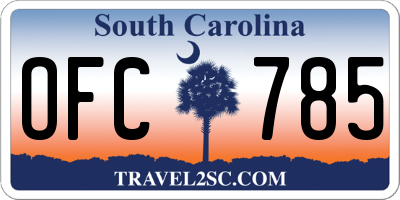 SC license plate OFC785