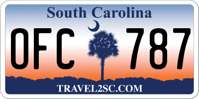SC license plate OFC787