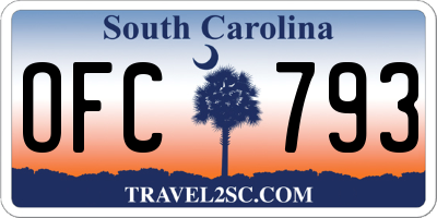 SC license plate OFC793