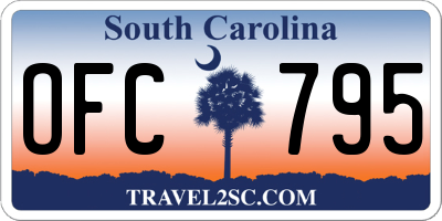 SC license plate OFC795