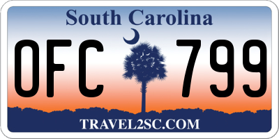 SC license plate OFC799