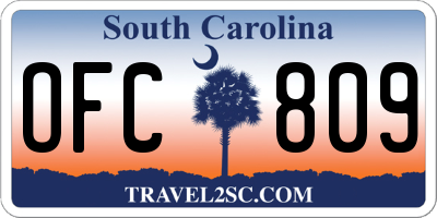 SC license plate OFC809