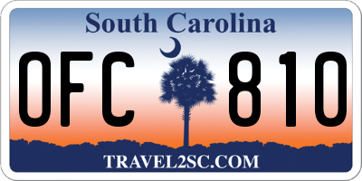 SC license plate OFC810