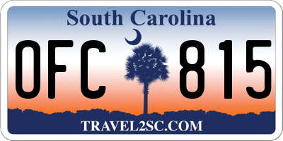 SC license plate OFC815