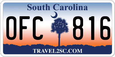 SC license plate OFC816