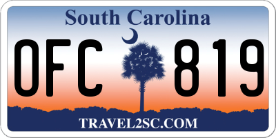 SC license plate OFC819