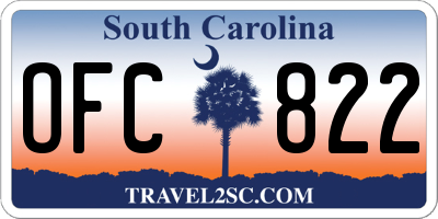 SC license plate OFC822