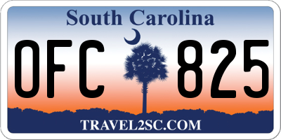 SC license plate OFC825