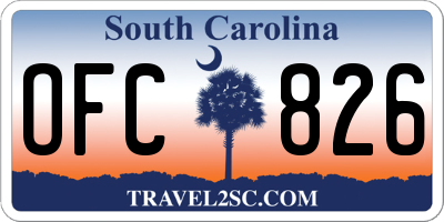 SC license plate OFC826