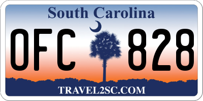 SC license plate OFC828