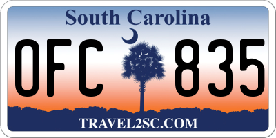 SC license plate OFC835