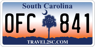 SC license plate OFC841