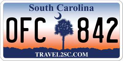 SC license plate OFC842