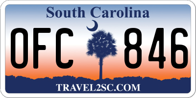 SC license plate OFC846
