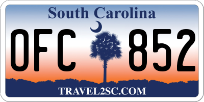 SC license plate OFC852