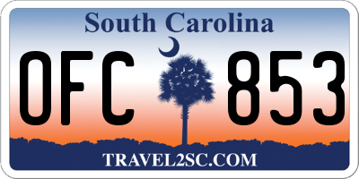 SC license plate OFC853