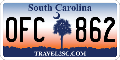 SC license plate OFC862