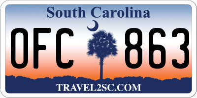 SC license plate OFC863