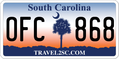 SC license plate OFC868
