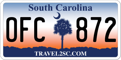 SC license plate OFC872