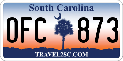 SC license plate OFC873