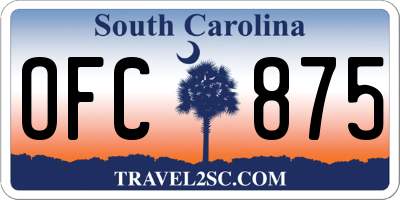 SC license plate OFC875