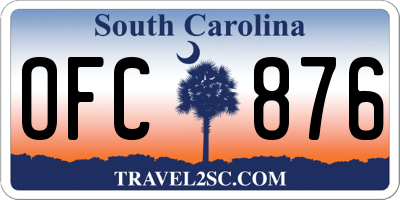 SC license plate OFC876