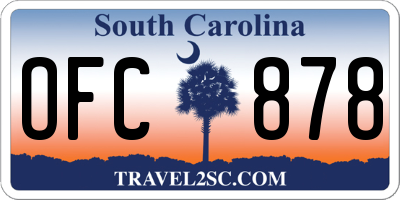 SC license plate OFC878