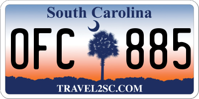 SC license plate OFC885