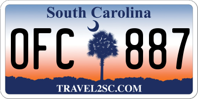 SC license plate OFC887