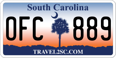 SC license plate OFC889
