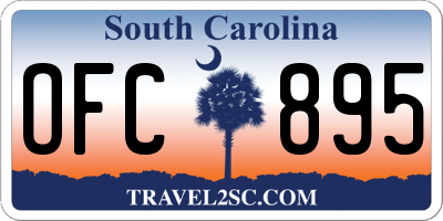 SC license plate OFC895