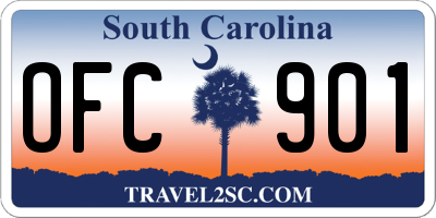 SC license plate OFC901