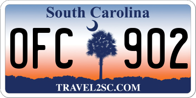SC license plate OFC902