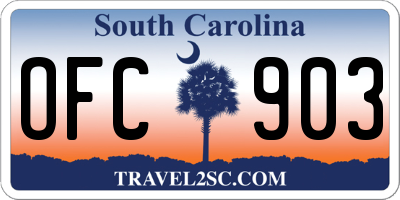 SC license plate OFC903