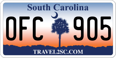 SC license plate OFC905
