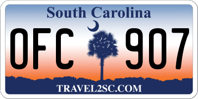 SC license plate OFC907