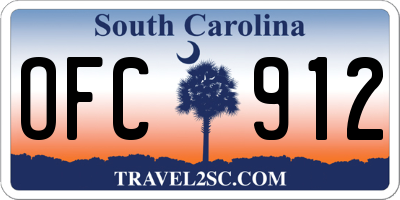 SC license plate OFC912
